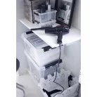 SMARTSTORE Műanyag tárolódoboz, 1 liter, fekete fogantyúkkal, SMARTSTORE "Classic 1", átlátszó