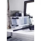 SMARTSTORE Műanyag tárolódoboz, 2 liter, fekete fogantyúkkal, SMARTSTORE "Classic 2", átlátszó