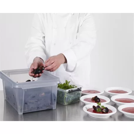 SMARTSTORE Műanyag tárolódoboz, 2 liter, fekete fogantyúkkal, SMARTSTORE "Classic 2", átlátszó