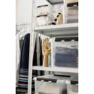 SMARTSTORE Műanyag tárolódoboz, 2 liter, fekete fogantyúkkal, SMARTSTORE "Classic 2", átlátszó