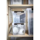 SMARTSTORE Műanyag tárolódoboz, 3 liter, fekete fogantyúkkal, SMARTSTORE "Classic 3", átlátszó