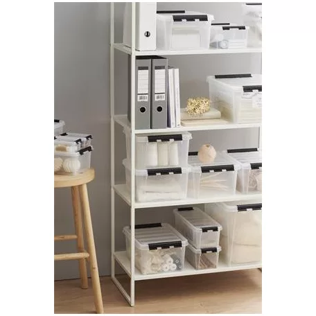 SMARTSTORE Műanyag tárolódoboz, 3,5 liter, fekete fogantyúkkal, SMARTSTORE "Classic 4", átlátszó