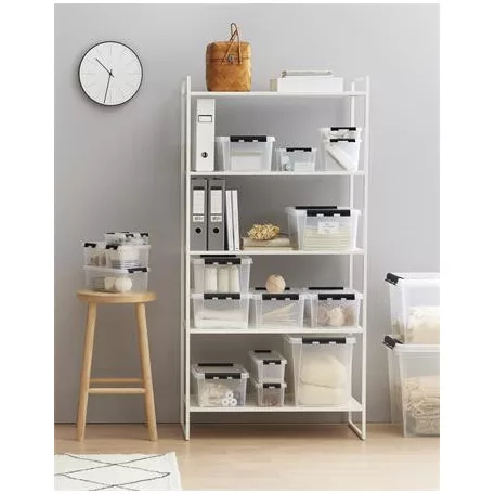 SMARTSTORE Műanyag tárolódoboz, 3,5 liter, fekete fogantyúkkal, SMARTSTORE "Classic 4", átlátszó