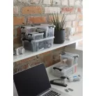 SMARTSTORE Műanyag tárolódoboz, 3,6 liter, fekete fogantyúkkal, SMARTSTORE "Classic 5", átlátszó