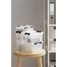 SMARTSTORE Műanyag tárolódoboz, 3,6 liter, fekete fogantyúkkal, SMARTSTORE "Classic 5", átlátszó