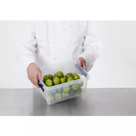 SMARTSTORE Műanyag tárolódoboz, 8 liter, fekete fogantyúkkal, SMARTSTORE "Classic 10", átlátszó