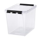 SMARTSTORE Műanyag tárolódoboz, 14 liter, fekete fogantyúkkal, SMARTSTORE "Classic 11", átlátszó