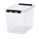 SMARTSTORE Műanyag tárolódoboz, 14 liter, fekete fogantyúkkal, SMARTSTORE "Classic 11", átlátszó