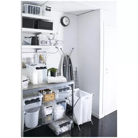 SMARTSTORE Műanyag tárolódoboz, 14 liter, fekete fogantyúkkal, SMARTSTORE "Classic 11", átlátszó