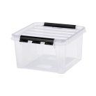 SMARTSTORE Műanyag tárolódoboz, 8 liter, fekete fogantyúkkal, SMARTSTORE "Classic 12", átlátszó