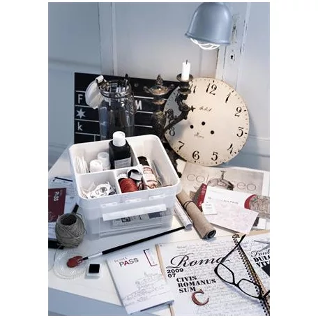 SMARTSTORE Műanyag tárolódoboz, 8 liter, fekete fogantyúkkal, SMARTSTORE "Classic 12", átlátszó