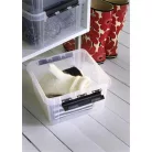 SMARTSTORE Műanyag tárolódoboz, 8 liter, fekete fogantyúkkal, SMARTSTORE "Classic 12", átlátszó