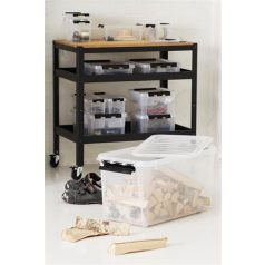   SMARTSTORE Műanyag tárolódoboz, 14 liter, fekete fogantyúkkal, SMARTSTORE "Classic 15", átlátszó