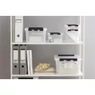 SMARTSTORE Műanyag tárolódoboz, 14 liter, fekete fogantyúkkal, SMARTSTORE "Classic 15", átlátszó