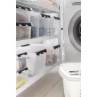 SMARTSTORE Műanyag tárolódoboz, 14 liter, fekete fogantyúkkal, SMARTSTORE "Classic 15", átlátszó