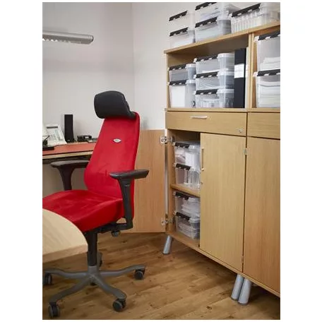 SMARTSTORE Műanyag tárolódoboz, 14 liter, fekete fogantyúkkal, SMARTSTORE "Classic 15", átlátszó