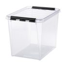 SMARTSTORE Műanyag tárolódoboz, 25 liter, fekete fogantyúkkal, SMARTSTORE "Classic 16", átlátszó