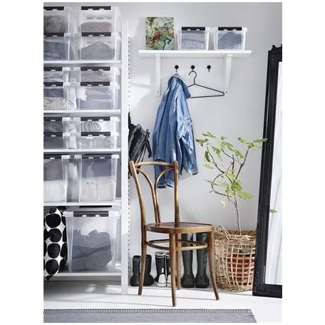 SMARTSTORE Műanyag tárolódoboz, 25 liter, fekete fogantyúkkal, SMARTSTORE "Classic 16", átlátszó