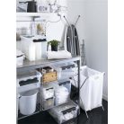 SMARTSTORE Műanyag tárolódoboz, 21 liter, fekete fogantyúkkal, SMARTSTORE "Classic 24", átlátszó