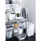 SMARTSTORE Műanyag tárolódoboz, 21 liter, fekete fogantyúkkal, SMARTSTORE "Classic 24", átlátszó