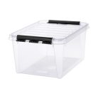 SMARTSTORE Műanyag tárolódoboz, 32 liter, fekete fogantyúkkal, SMARTSTORE "Classic 31", átlátszó