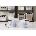 SMARTSTORE Műanyag tárolódoboz, 32 liter, fekete fogantyúkkal, SMARTSTORE "Classic 31", átlátszó