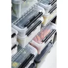 SMARTSTORE Műanyag tárolódoboz, 32 liter, fekete fogantyúkkal, SMARTSTORE "Classic 31", átlátszó