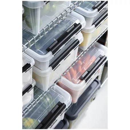 SMARTSTORE Műanyag tárolódoboz, 32 liter, fekete fogantyúkkal, SMARTSTORE "Classic 31", átlátszó