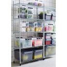SMARTSTORE Műanyag tárolódoboz, 32 liter, fekete fogantyúkkal, SMARTSTORE "Classic 31", átlátszó