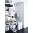 SMARTSTORE Műanyag tárolódoboz, 31 liter, fekete fogantyúkkal és görgőkkel, SMARTSTORE "Classic 35", átlátszó