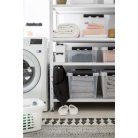 SMARTSTORE Műanyag tárolódoboz, 47 liter, fekete fogantyúkkal, SMARTSTORE "Classic 45", átlátszó