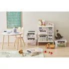 SMARTSTORE Műanyag tárolódoboz, fekete fogantyúkkal, 4 rekeszes, SMARTSTORE "Classic 4", átlátszó