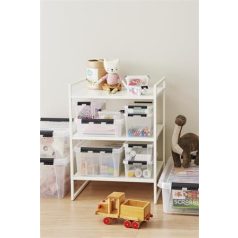   SMARTSTORE Műanyag tárolódoboz, fekete fogantyúkkal, 6 rekeszes, SMARTSTORE "Classic 15", átlátszó