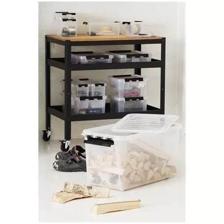 SMARTSTORE Kivehető rendező- és tárolóelem Classic 15 dobozhoz, 2 rekeszes, fogantyúval, SMARTSTORE, átlátszó