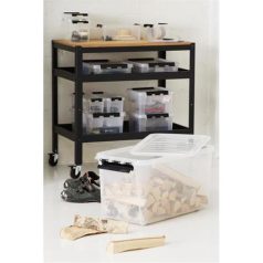   SMARTSTORE Műanyag tárolódoboz, 70 liter, fekete fogantyúkkal, SMARTSTORE "Classic 70", átlátszó