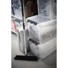 SMARTSTORE Műanyag tárolódoboz, 70 liter, fekete fogantyúkkal, SMARTSTORE "Classic 70", átlátszó