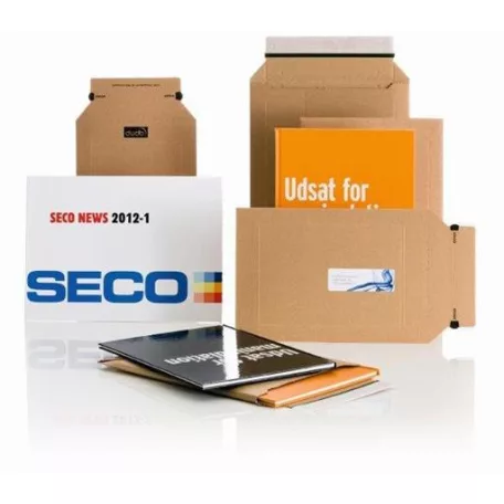 Boríték, visszaküldhető, két ragasztócsíkkal, C5, 162x229x40+86 mm, "e-Green"