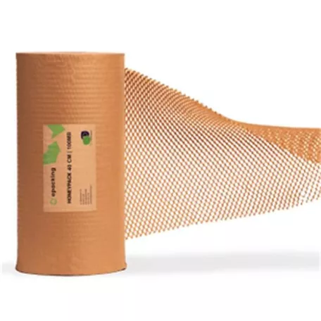 Csomagolópapír, méhsejtcellás, 250m x 400mm, 80 g, barna