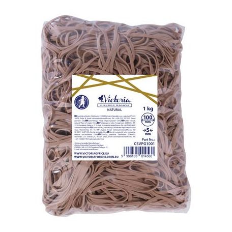 VICTORIA FACILITY Postázógumi,100X5 mm, VICTORIA FACILITY, 1 kg, natúr