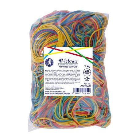VICTORIA FACILITY Postázógumi, 60X2 mm, VICTORIA FACILITY, 1 kg, vegyes színű