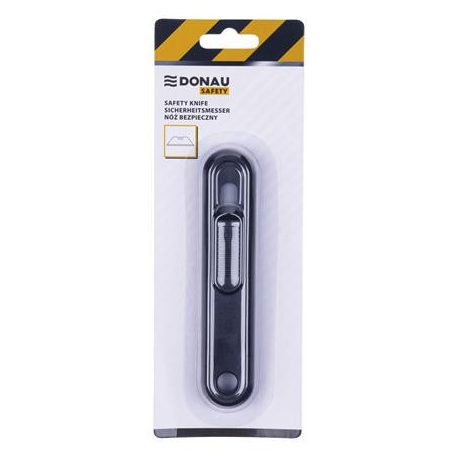 DONAU Univerzális kés, cserélhető pengével, 18 mm, DONAU "Safety", fekete
