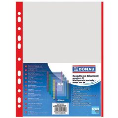   DONAU Genotherm, lefűzhető, színes szélű, A4, 40 mikron, narancsos felület, DONAU, piros