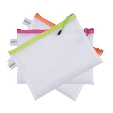 DONAU Rendszerező tasak, cipzáras, A5, 243x180 mm, DONAU, vegyes színek