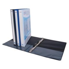   DONAU Gyűrűs könyv, panorámás, 4 gyűrű, D alakú, 37 mm, A4, PP, DONAU, fehér