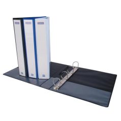   DONAU Gyűrűs könyv, panorámás, 4 gyűrű, D alakú, 63 mm, A4, PP, DONAU, kék