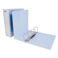   DONAU Gyűrűs könyv, panorámás, 4 gyűrű, D alakú, 100 mm, A4, PP, DONAU, fehér