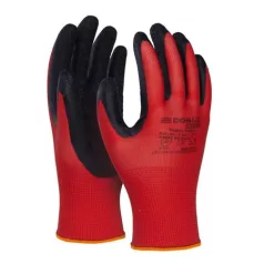   DONAU Védőkesztyű, latex, DONAU "Safety", 7/S méret, piros