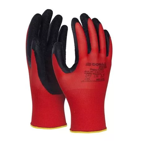 DONAU Védőkesztyű, latex, DONAU "Safety", 8/M méret, piros