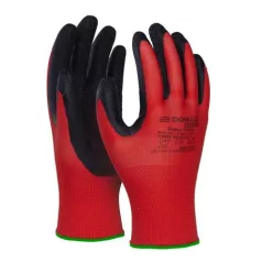   DONAU Védőkesztyű, latex, DONAU "Safety", 11/XXL méret, piros