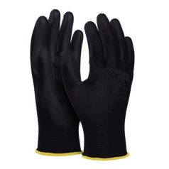   DONAU Szerelőkesztyű, PU, DONAU "Safety", 8/M méret, fekete